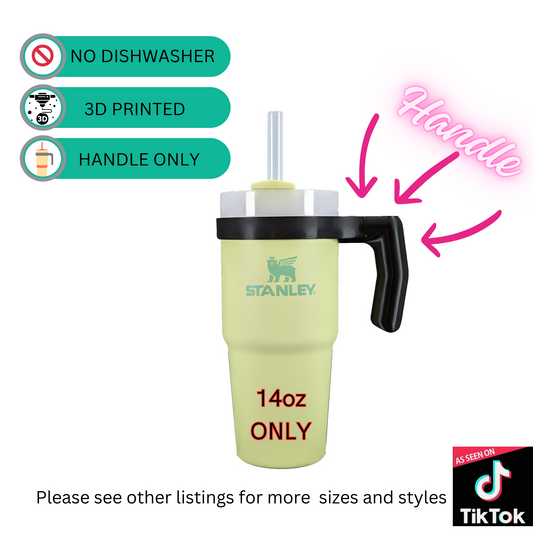 Customizable GFD Handle for Stanley 14oz Tumbler - Improved Grip, Reduced Spills