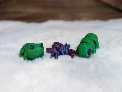 Playful Pals: 3D Printed Animal Fidget Set for Kids Pack of 3