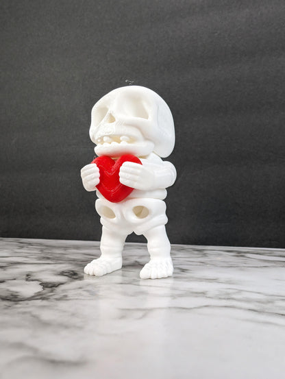 3D Printed Flexi Skeleton Holding a Heart - Fidget Sensory - Valentines Day by Zou3D