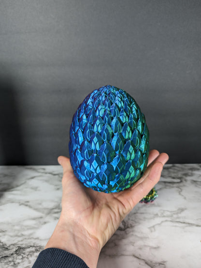 Dragon Egg with Rainbow Crystal Dragon - Fidget Gift - 3d Printed