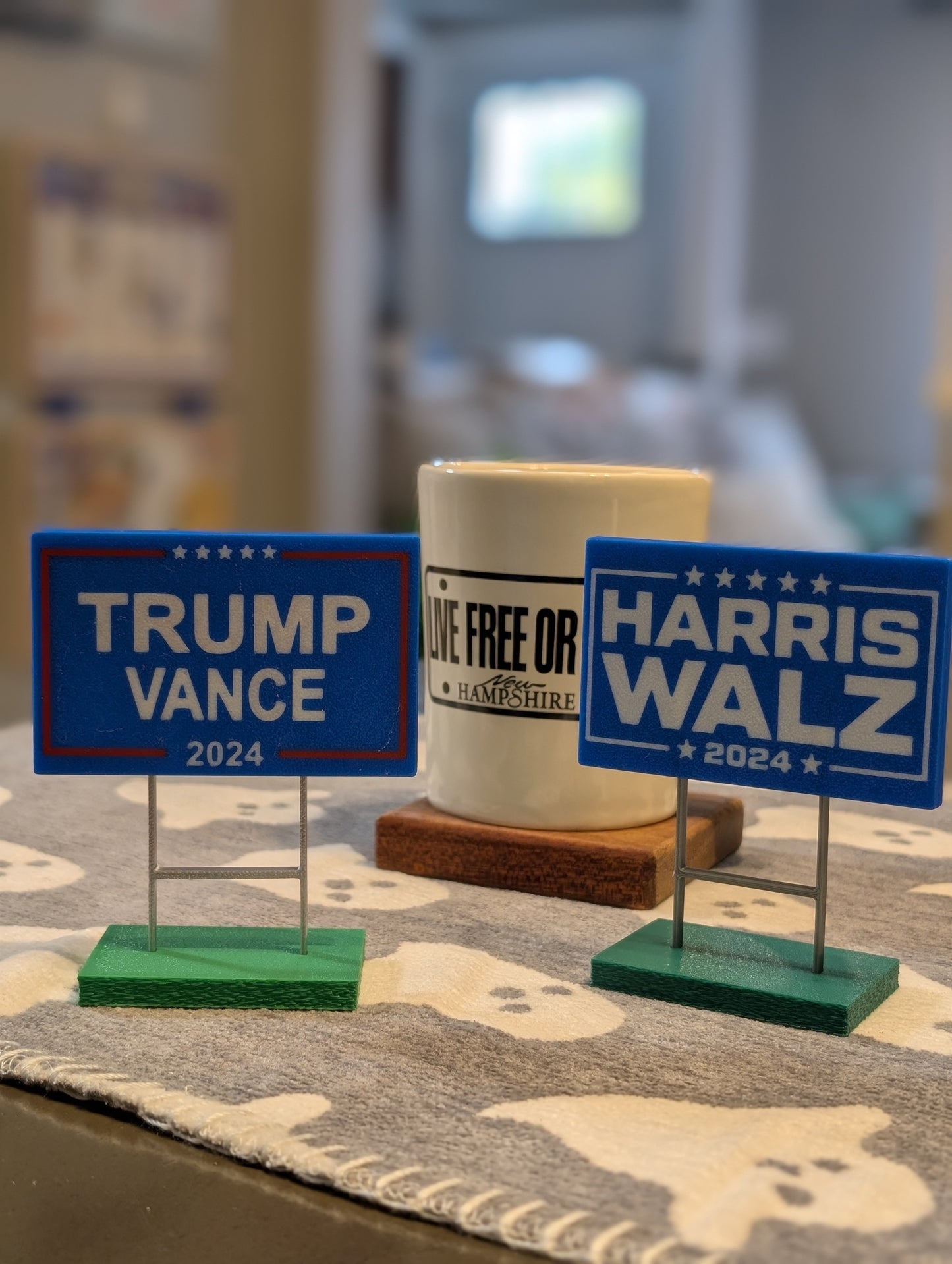 Mini 3D Printed Political Yard Signs – Perfect for Your Desk, Shelf, or Tiny Lawn