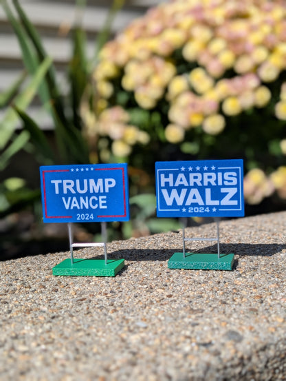 Mini 3D Printed Political Yard Signs – Perfect for Your Desk, Shelf, or Tiny Lawn