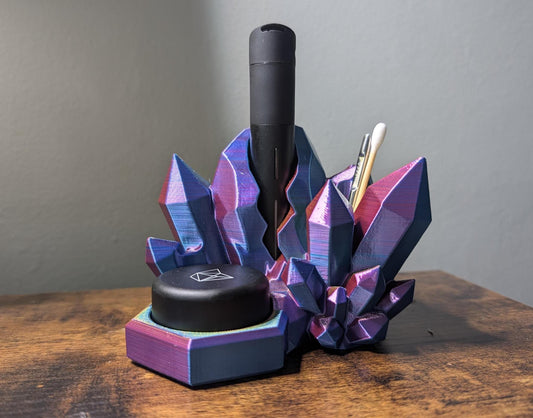 Puffco Pivot crystal stand with concentrate jars – 3D printed dab station organizer