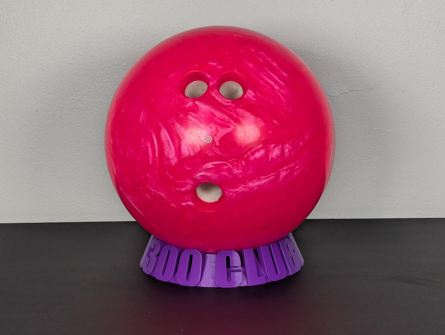 Custom Text Bowling Ball Stand – side angle view