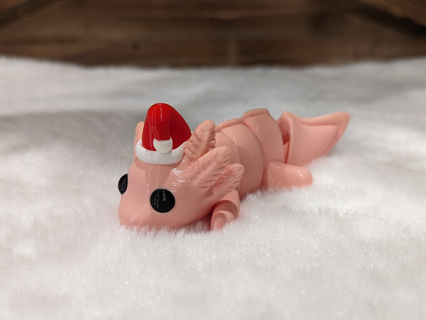 Limited Edition Axolotl Figurine with Santa Hat