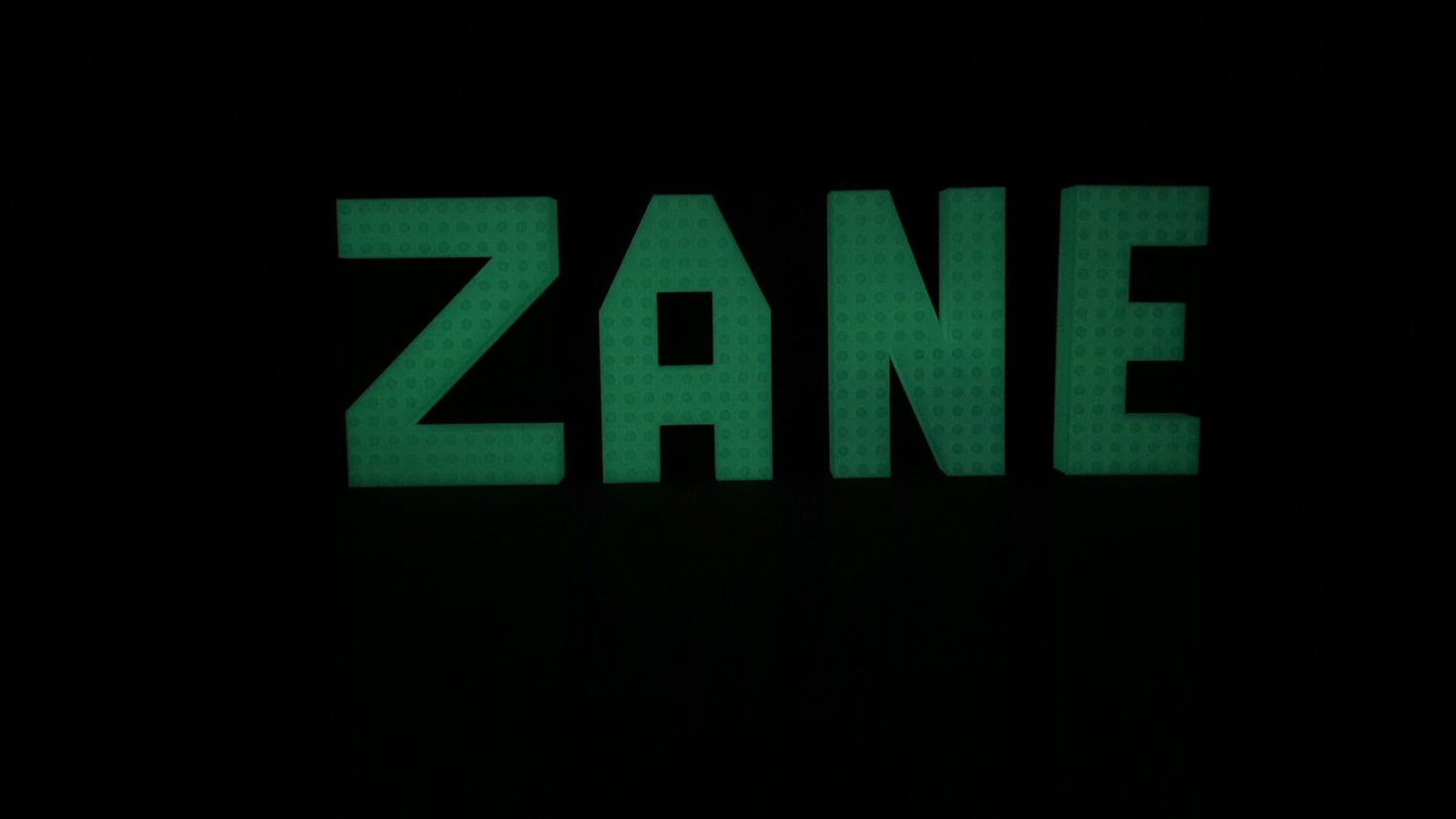 Personalized Large Brick Name Sign  - Glow in the dark - Custom - Kid Room Sign