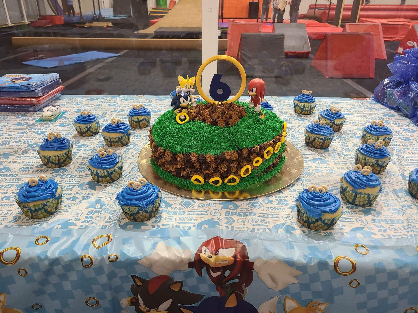 3d Printed 4"  Hedgehog Cake Topper Gold Ring - Perfect for any Sonic Fan!