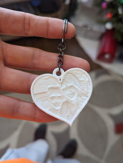 Custom Heart-Shaped 3d printed Lithopane Keychain: The Perfect Valentine's Day Gift