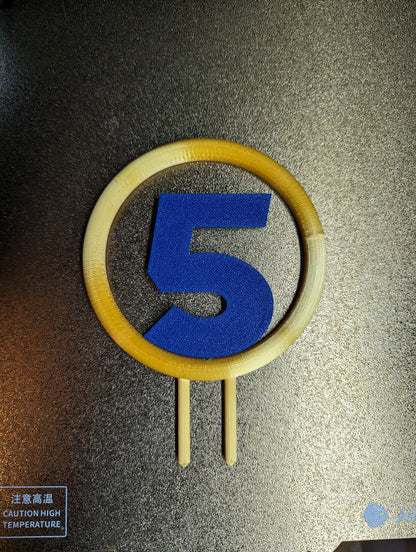 3d Printed 4"  Hedgehog Cake Topper Gold Ring - Perfect for any Sonic Fan!